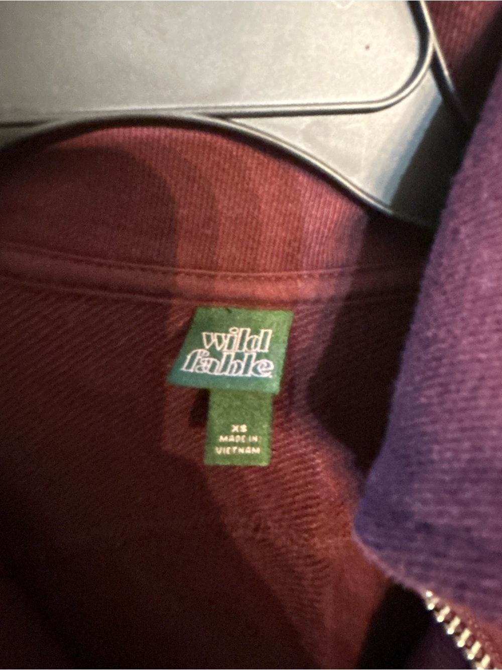 Wild Fable Burgundy Half-Zip Sweatshirt - Picture 3 of 3